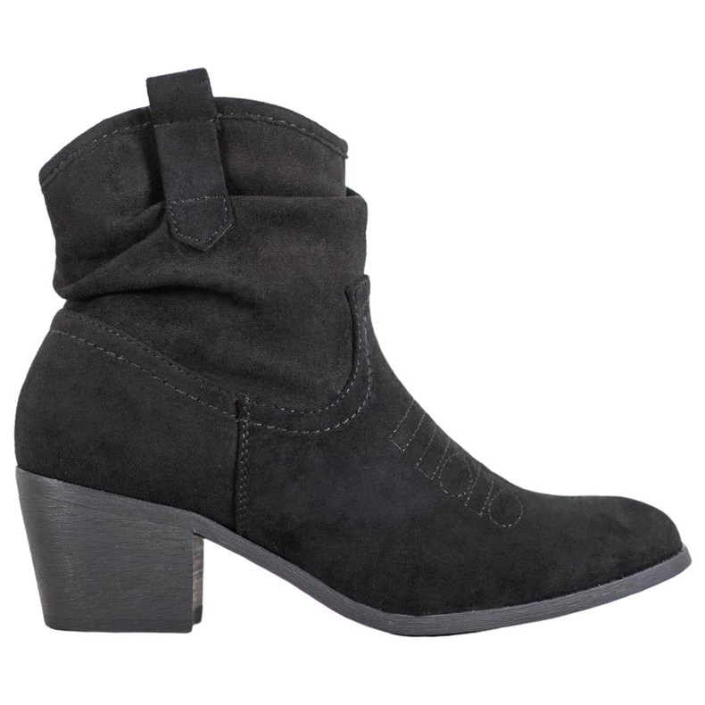 Super Mode Wygodne Kowbojki Na Słupku czarne