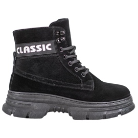 Bella Paris Botki Na Platformie Classic czarne