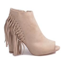 Odkryte Botki Na Słupku 1526-3 Beżowy