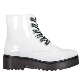 Sergio Leone Białe Buty Na Platformie