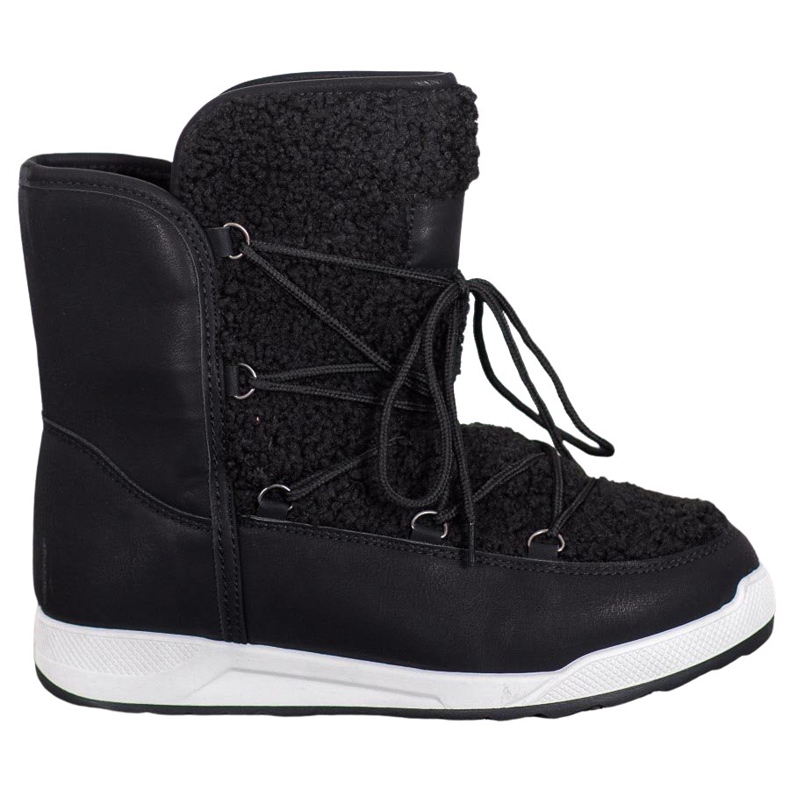 Small Swan Buty Zimowe Z Kożuszkiem czarne