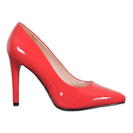 Sergio Leone Stylowe Lakierowane Szpilki czerwone