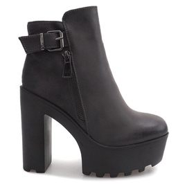 Ocieplane Botki Na Słupku 979-GA Szary szare