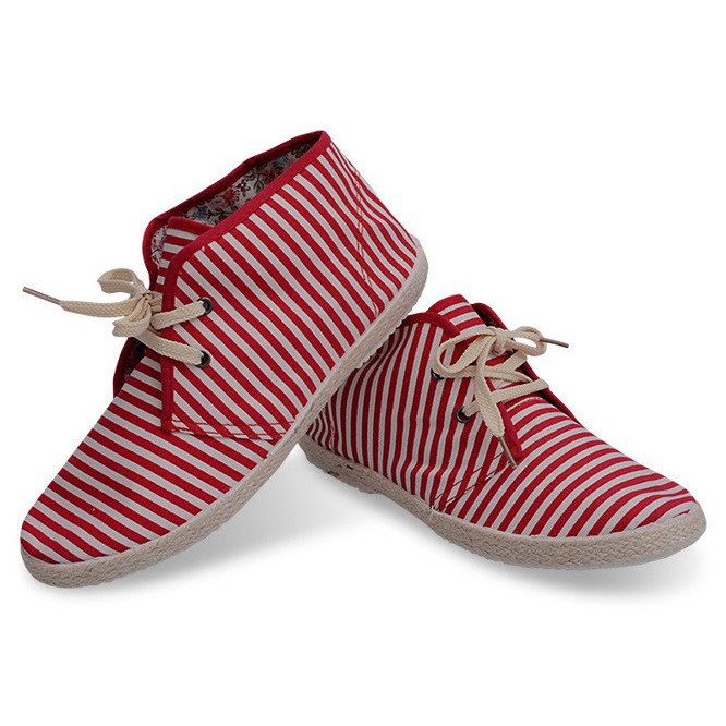 Botki Słomiana Podeszwa Trampki 2607 Czerwony czerwone