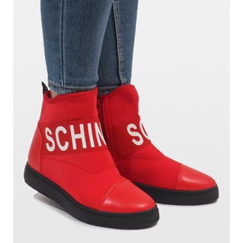 Czerwone botki z pianki ocieplane XY-38