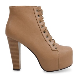 Botki Lity Na Obcasie 9502 Khaki