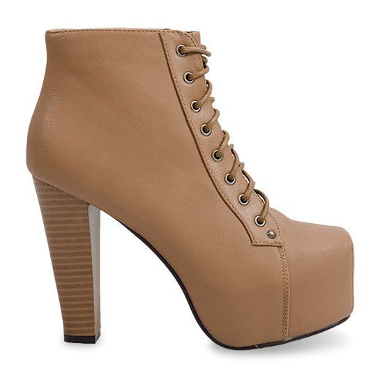 Botki Lity Na Obcasie 9502 Khaki