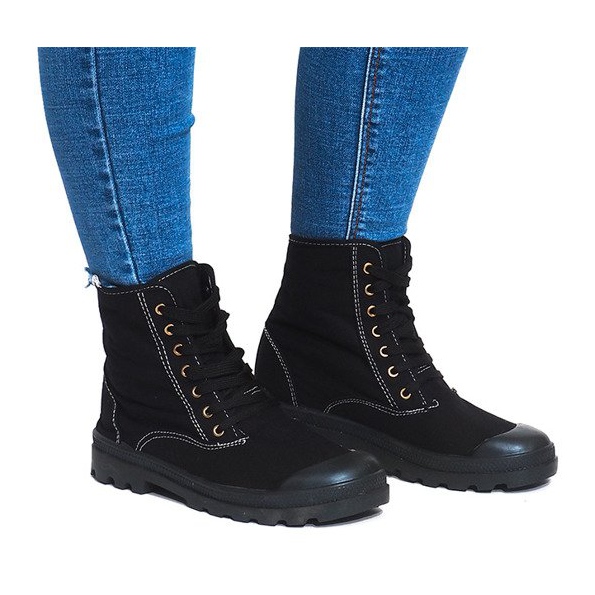 Timberki Trapery Botki 7-84967 Czarny czarne