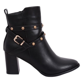 Botki na obcasie czarne 7968-GA Black