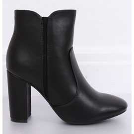 Botki na obcasie czarne 1436 Black