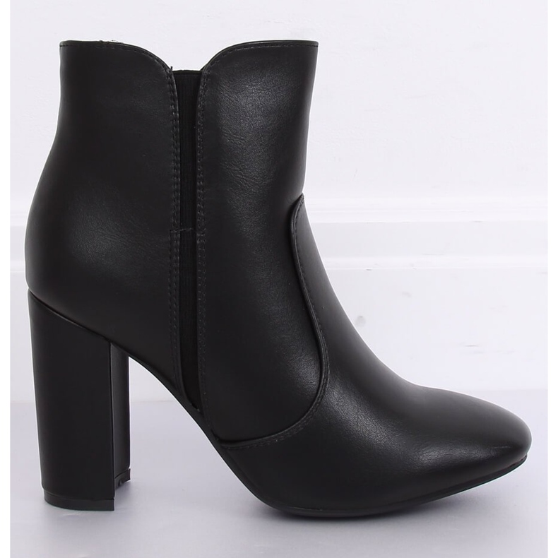 Botki na obcasie czarne 1436 Black