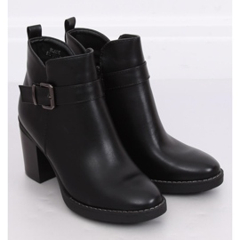 Botki na szerokim obcasie czarne BM-9078 Black