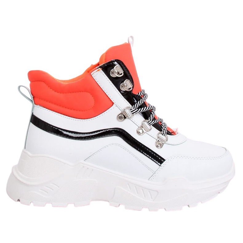 Buty sportowe za kostkę biało-pomarańczowe RB-3348 WHITE/ORANGE białe