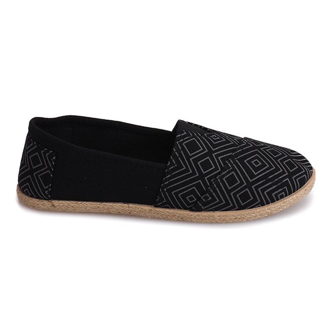 Trampki Espadryle Lniane B211-2 Czarny czarne