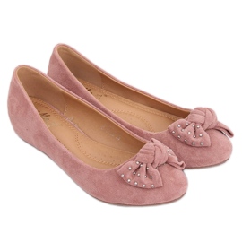 Baleriny na koturnie różowe FM217-13 Pink