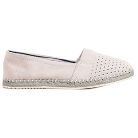 Goodin Ażurowe Baleriny Ze Skóry szare