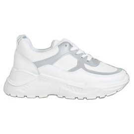 SHELOVET Stylowe Sneakersy białe szare