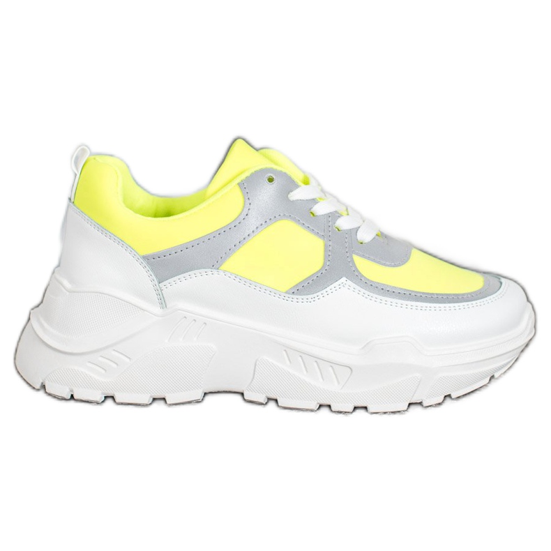 SHELOVET Stylowe Sneakersy białe żółte