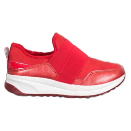 SHELOVET Wsuwane Buty Na Platformie czerwone