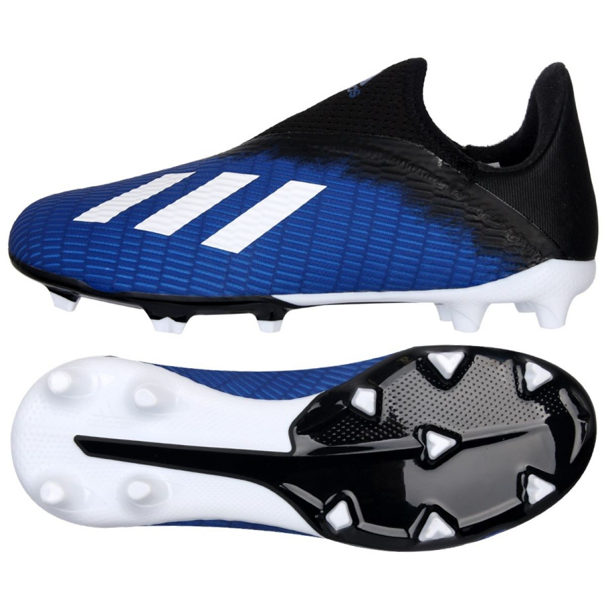Buty piłkarskie adidas X 19.3 Ll Fg Jr EG9840 czarne czarne