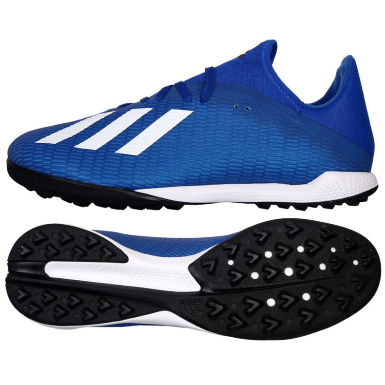 Buty piłkarskie adidas X 19.3 Tf M EG7155 niebieskie niebieskie