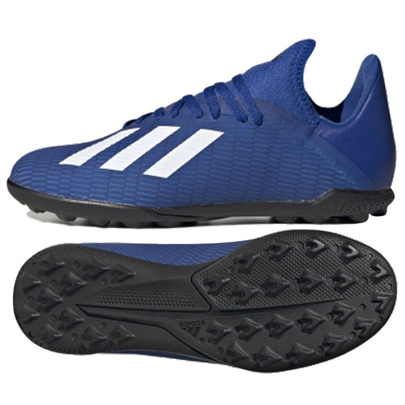 Buty piłkarskie adidas X 19.3 Tf Jr EG7172 niebieskie niebieskie
