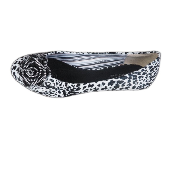 Balerinki Piękna Ozdoba 369-15 Czarny białe czarne