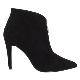 Botki na szpilce czarne A3-029 Black
