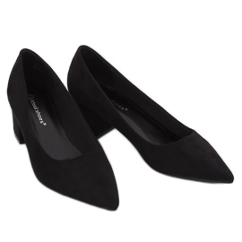 Czółenka na niskim obcasie czarne A-3370 Black