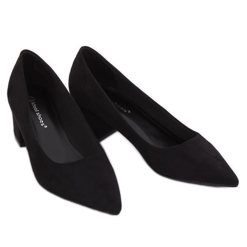 Czółenka na niskim obcasie czarne A-3370 Black