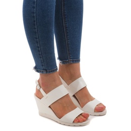 Sandały Na Koturnie EL-18 Biały białe