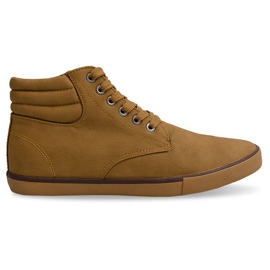 Stylowe Wysokie Trampki Y034 Camel brązowe
