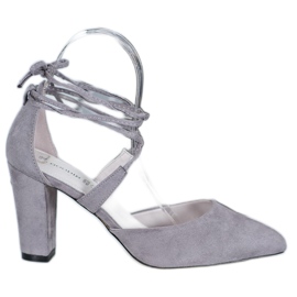 Goodin Wiązane Czółenka szare