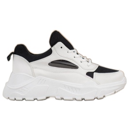 SHELOVET Wygodne Sneakersy białe czarne