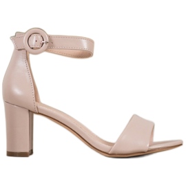 Evento Klasyczne Sandały Na Obcasie beżowy