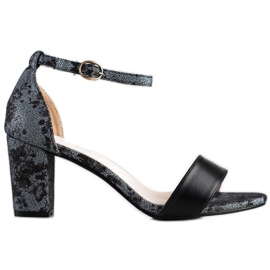 Goodin Stylowe Sandały Z Koronką czarne
