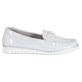 Sergio Leone Mokasyny Z Perełkami szare