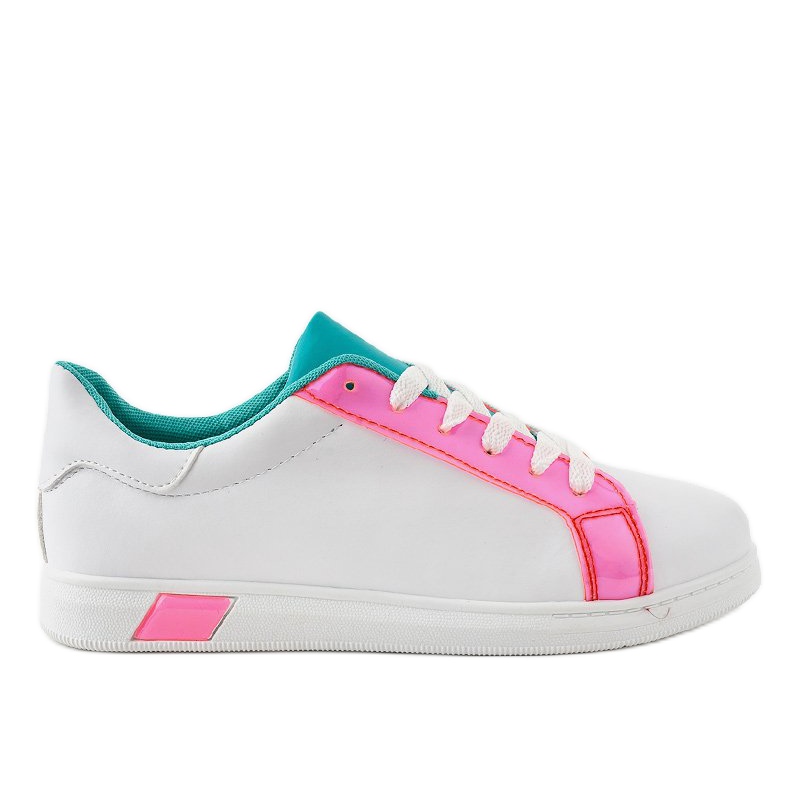 Białe sneakersy trampki W-3116 różowe