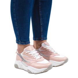 Różowe sneakersy sportowe SX001-11
