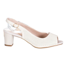 Sergio Leone Ażurowe Sandały Na Słupku żółte