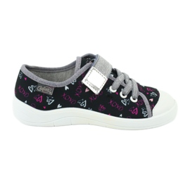 Befado obuwie dziecięce 251Y142 czarne różowe szare