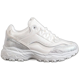 Small Swan Stylowe Białe Sneakersy