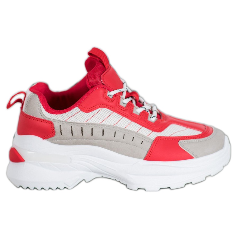 SHELOVET Modne Buty Na Platformie czerwone wielokolorowe