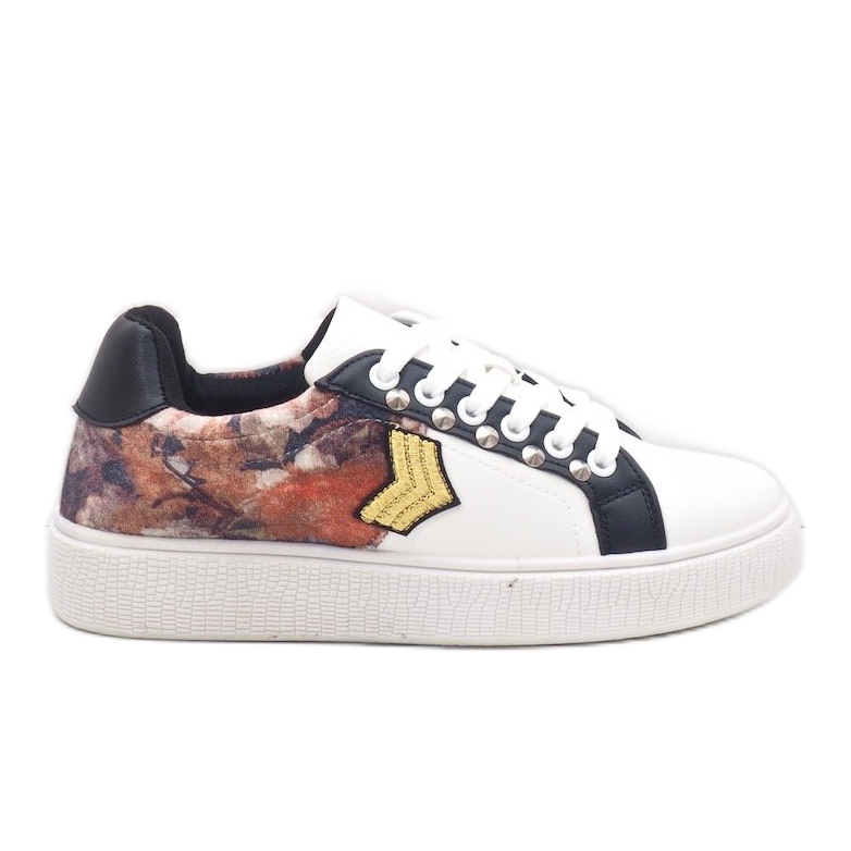 Białe trampki bogato zdobione 792-Y