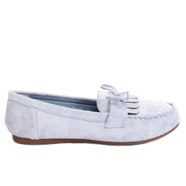 Mokasyny damskie klasyczne niebieskie 77-202 Blue