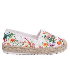Espadryle damskie kwieciste JH91P White wielokolorowe