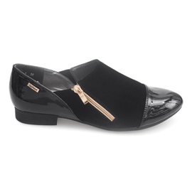 Klasyczne Półbuty Z Suwakiem 2060A Czarny czarne