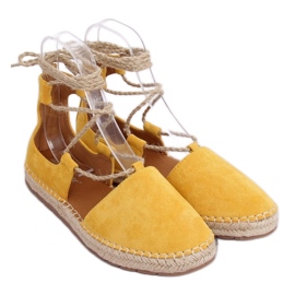 Espadryle wiązane na kostkę miodowe JH97P Yellow żółte