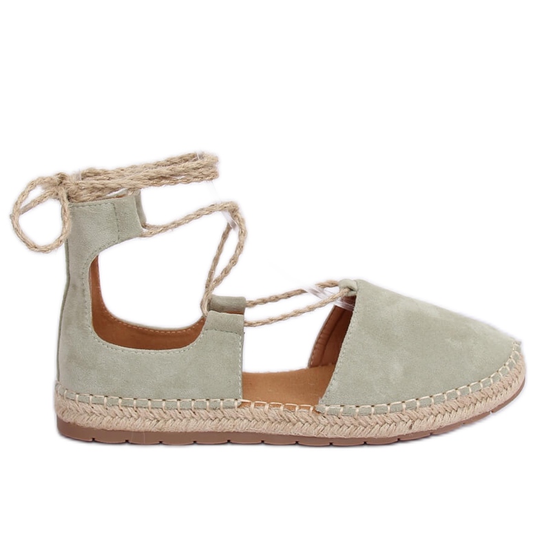 Espadryle wiązane na kostkę zielone JH97P Green