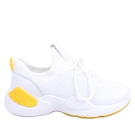 Buty sportowe z siateczką białe B0-547 Yellow